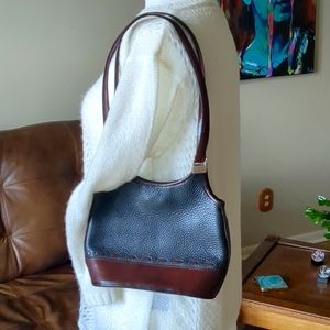 Vintage Brighton Brown Black Leather Shoulder Bag